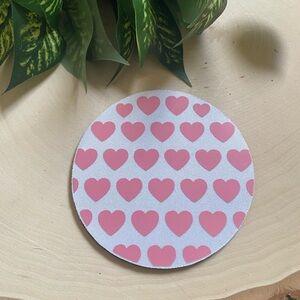 Pink Heart Pattern Coaster